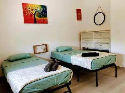 Cama o camas de una habitación en La casa del Río Grande