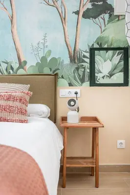 Cama o camas de una habitación en Pop art historia de Conde Negro con patio privado