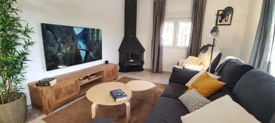Una televisión o centro de entretenimiento en Casa el Rancho Grande
