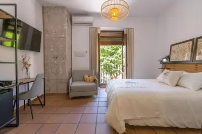 Cama o camas de una habitación en Casa el Aguardentero
