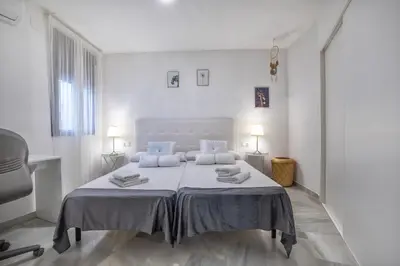 Cama o camas de una habitación en Encanto en la Judería: Apartamento con Patio
