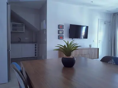 Una televisión o centro de entretenimiento en Casa Margarita