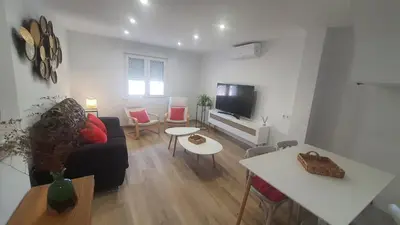 Una televisión o centro de entretenimiento en Casa Nina