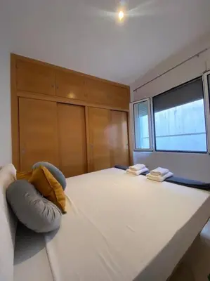 Cama o camas de una habitación en Apartamento en la Calle Alfalfa