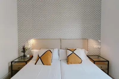Cama o camas de una habitación en Apto. con terraza privada centro