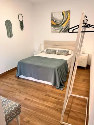 Cama o camas de una habitación en Apartamentos EL PELIGRO 1 El CONJURO