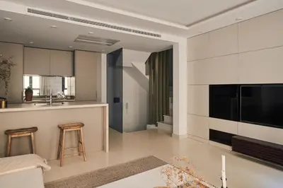 Una televisión o centro de entretenimiento en San Nicolas Luxury Home with prívate terrace