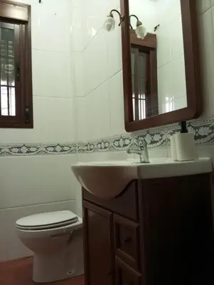 Un baño de VILLA BILBILIS con piscina privada, barbacoa y parking