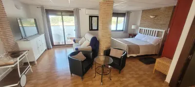Cama o camas de una habitación en Casa luna Caminito del Rey