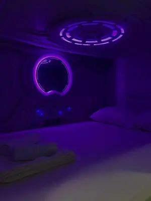 Cama o camas de una habitación en bambu hostel capsules