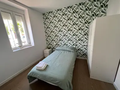 Cama o camas de una habitación en Casa Rural La Granja de Torrehermosa TR-BA-00291
