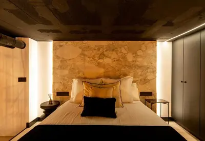 Cama o camas de una habitación en loft santa justa