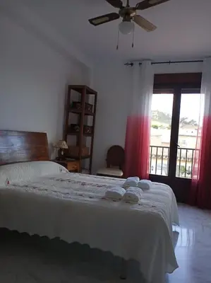 Cama o camas de una habitación en Casa Rural Aguilar