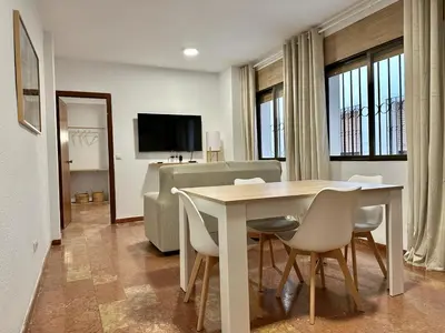 Una televisión o centro de entretenimiento en Casa Leví