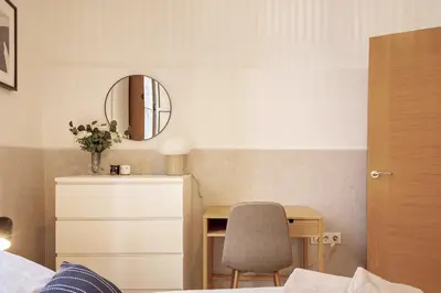 Cama o camas de una habitación en Modern spacious apartment central of Seville