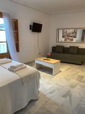 Cama o camas de una habitación en Magnifico Loft Sevillano en el Centro