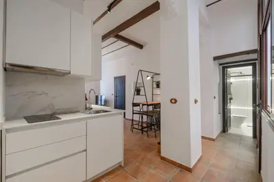Una cocina o zona de cocina en Patio muralla romana ¡Sé parte de la historia!