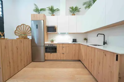 Una cocina o zona de cocina en Apartamento a estrenar junto al centro de la ciudad