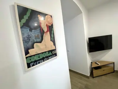 Una televisión o centro de entretenimiento en SUITES DEL MAR y SUITE DE CÓRDOBA - Apartmentos en pleno centro