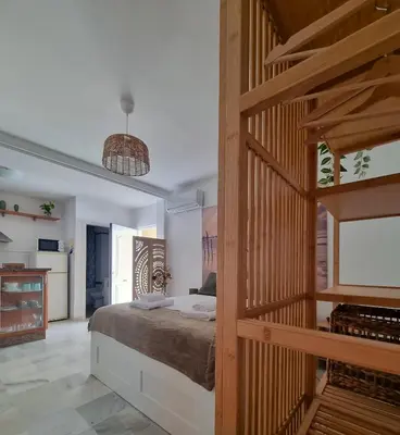 Cama o camas de una habitación en Estudio San Esteban
