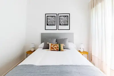 Cama o camas de una habitación en Confortable apto. 3 habitaciones