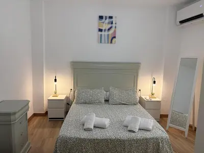 Cama o camas de una habitación en Apto Doña Engracia en el casco histórico