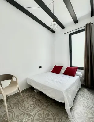 Cama o camas de una habitación en Piso con patio,mascotas aptas