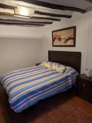 Cama o camas de una habitación en Casa rural Huertas del Castillo