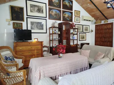 Una televisión o centro de entretenimiento en Casa Rural del Guadalora