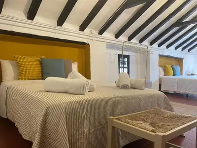 Cama o camas de una habitación en Cortijo La Cañada
