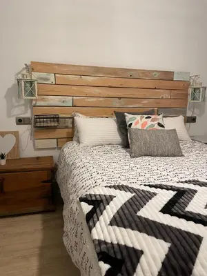 Cama o camas de una habitación en Casa Rural Miraelrio