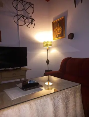 Una televisión o centro de entretenimiento en Casa Rural Camino de los molinos y su establo