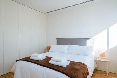 Cama o camas de una habitación en Espectacular Terraza Maravillas