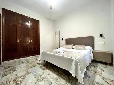 Cama o camas de una habitación en Mirador del Calasancio 3
