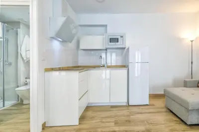 Una cocina o zona de cocina en Apartamentos Deanes & Casco histórico