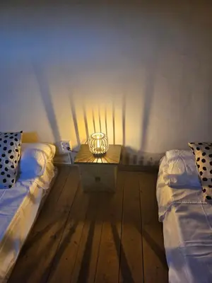 Cama o camas de una habitación en Bonita casita rural Cazalla de la Sierra