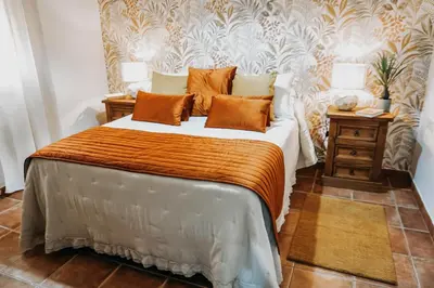 Cama o camas de una habitación en Fantástica casa con piscina Carmona Sevilla