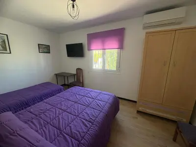 Cama o camas de una habitación en Hostal Las rejas