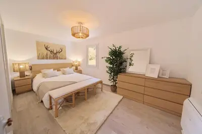 Cama o camas de una habitación en Casa de campo, Antequera