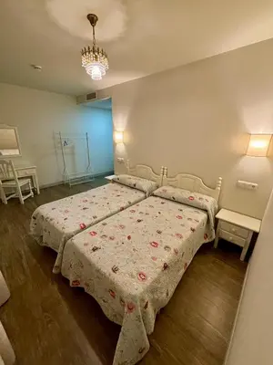 Cama o camas de una habitación en Hotel Restaurante Paneque