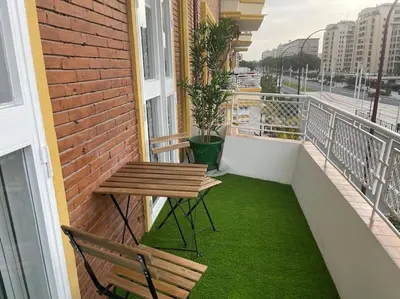 Un balcón o terraza de apartamento lux nervión