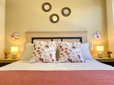 Cama o camas de una habitación en Confort a un paso del Casco Histórico, parking gratis en el mismo edificio
