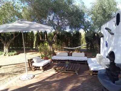 Jardín al aire libre en La Casa del Abuelo Jose