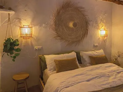 Cama o camas de una habitación en Cortijo La Pedriza