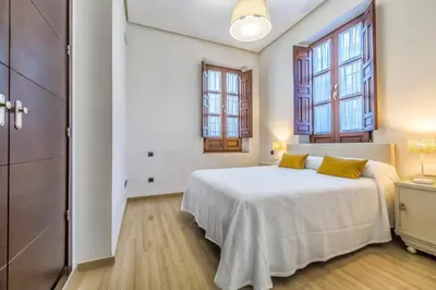 Cama o camas de una habitación en Apartamento Viana & Centro Histórico