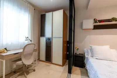 Cama o camas de una habitación en CN2 2bd 2Bth con Piscina y aparcamiento excelente ubicacion