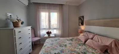 Cama o camas de una habitación en Moderno y acogedor Parquesol Antequera