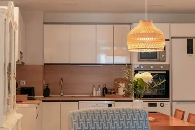 Una cocina o zona de cocina en La Puentezuela, centro histórico, parking cercano, work friendly