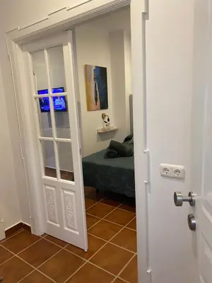 Cama o camas de una habitación en Junto al Rincón del Dulce