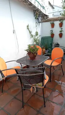 Un patio o zona al aire libre en Casa rural villa luxury village cazalla de la Sierra 8 pax